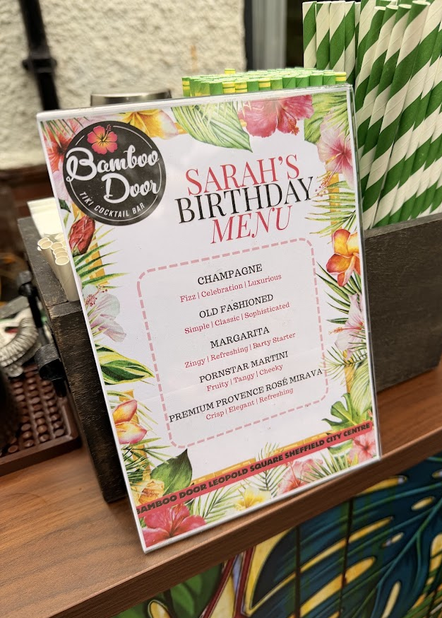 a image of a custom menu for any event in sheffield